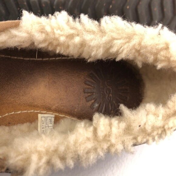 UGG Bettey Brown Leather Slip on Loafers 8 - Picture 9 of 13